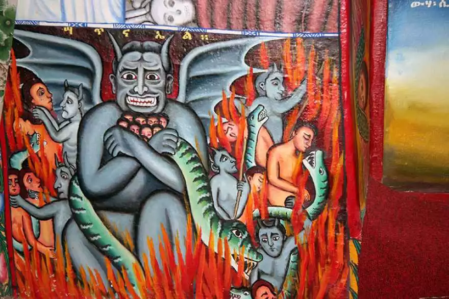 Fresk z kościoła Ura Kidane Meheret.