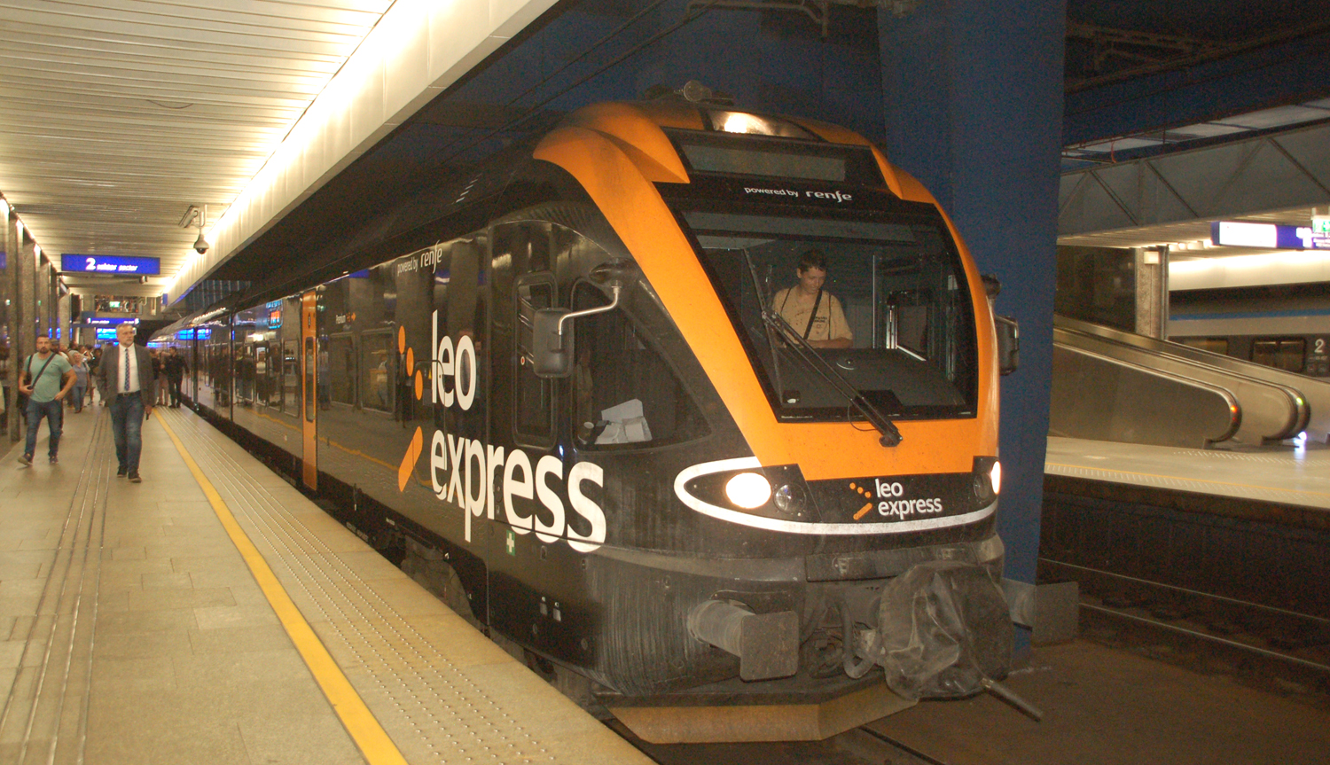 Pierwszy pociąg czeskich linii Leo Express na Dworcu Głównym w Warszawie. Fot Cezary Rudziński